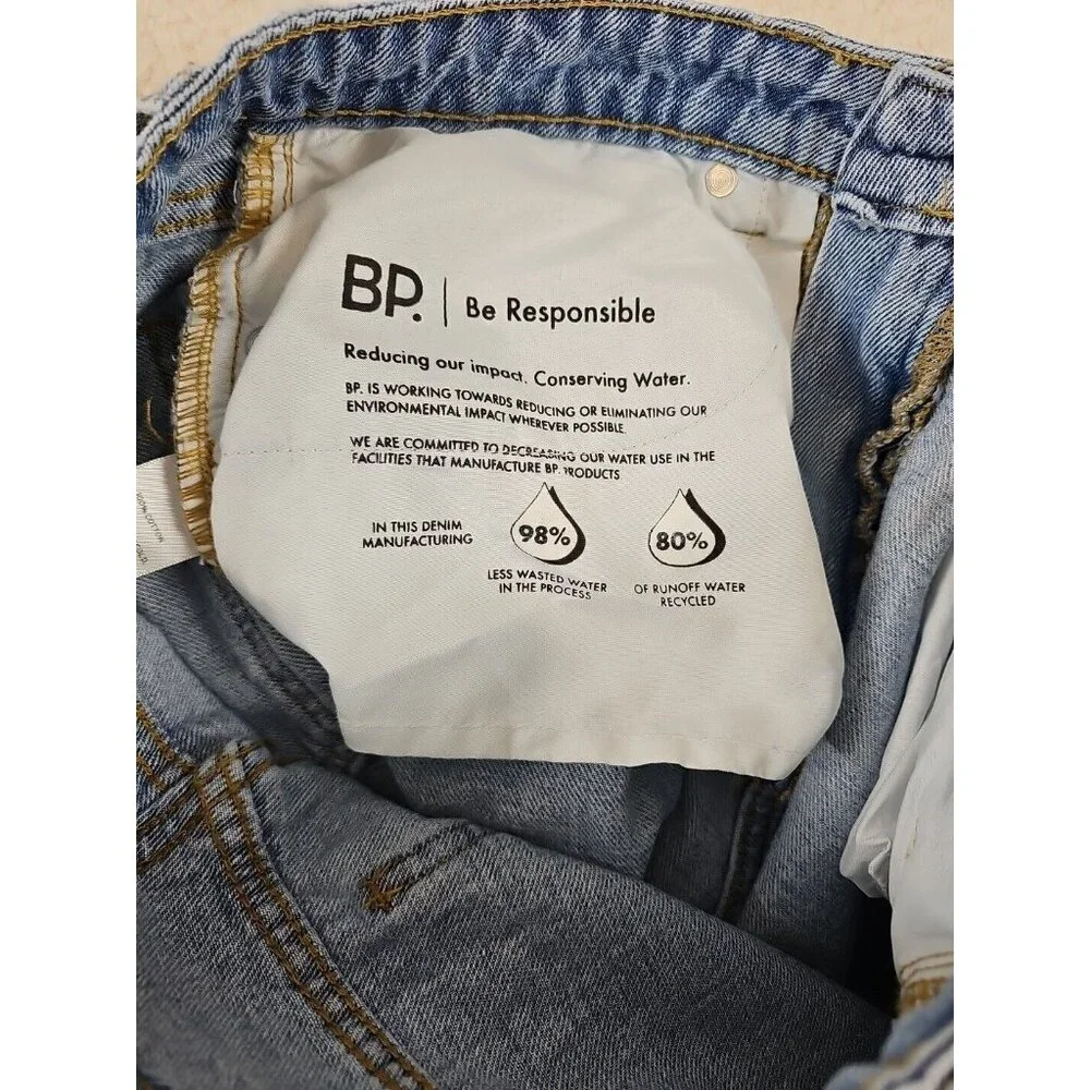 BP Be Responsible Women's Size 29 Jeans High Rise Wide Leg Denim Blue Distressed